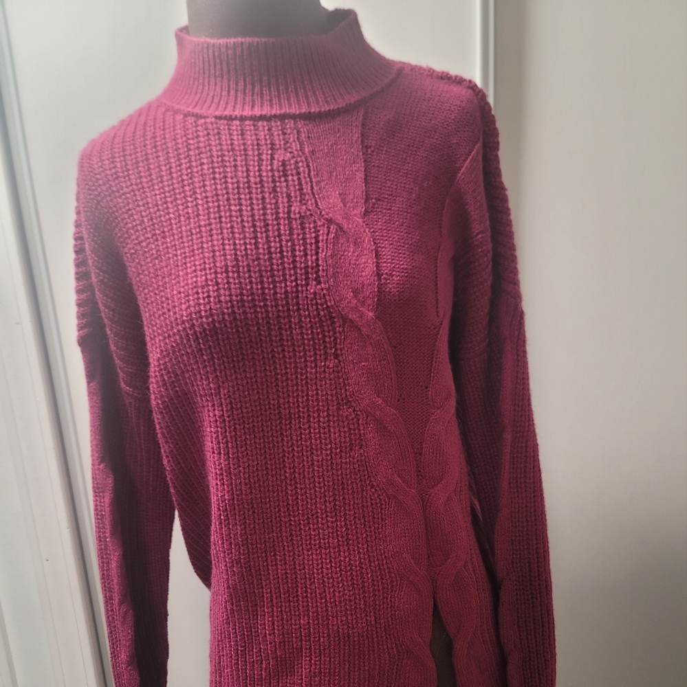 Belle Vere wine colored size large sweater